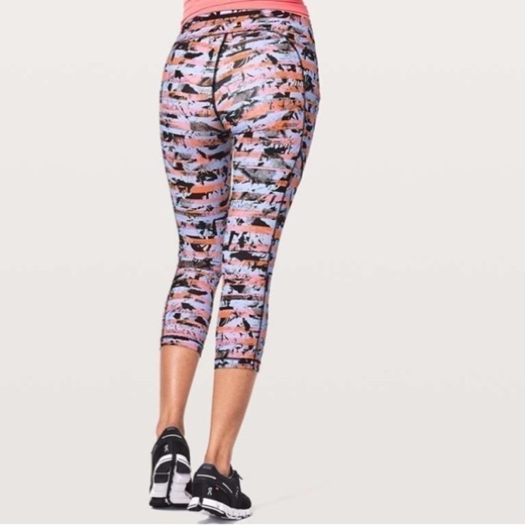 LULULEMON Speed Up Crop 20” Inversion Multi Colored pink purple orange black 6 - Picture 5 of 12